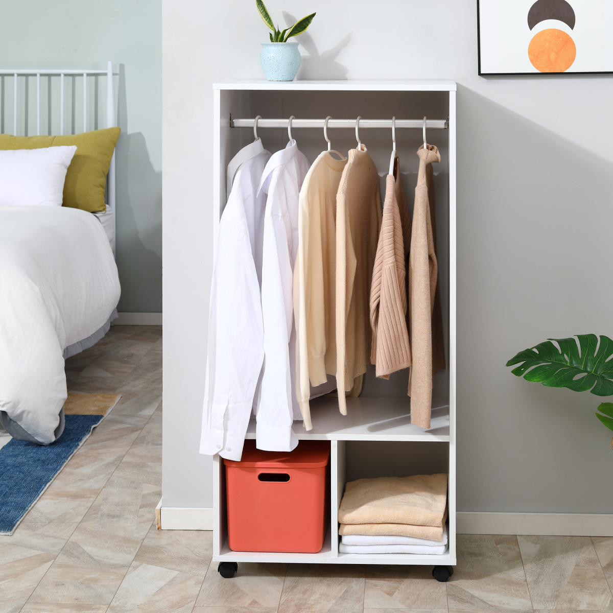 cortex-london-windsor-white-open-wardrobe-clothes-rail-aluminium-hanging-rod-shelves