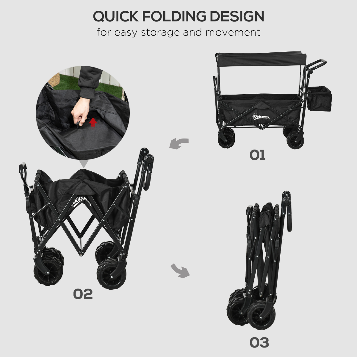 cortex-london-windsor-folding-trolley-cart-four-wheels-canopy-black