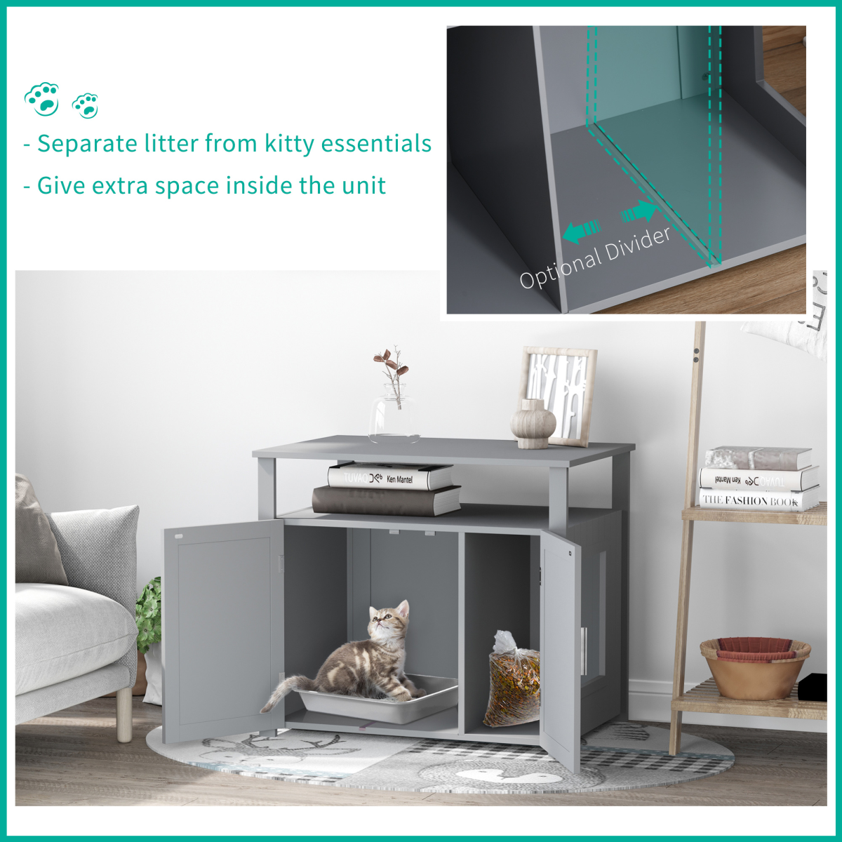 cortex-london-windsor-grey-cat-litter-box-enclosure-cabinet-mdf-adjustable-interior-wall