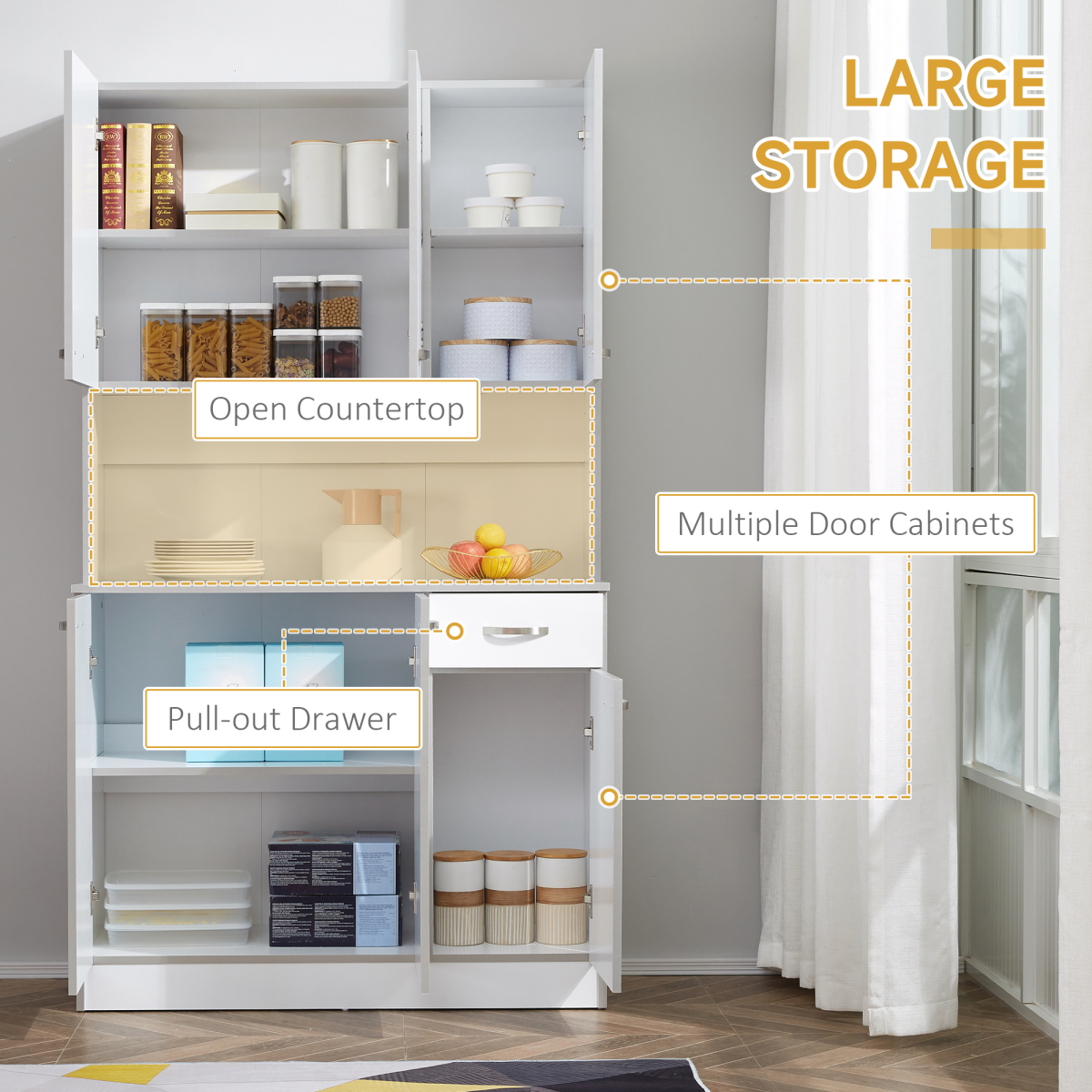 cortex-london-kensington-kitchen-storage-cabinet-with-doors-drawer-white-silver-coloured-handles