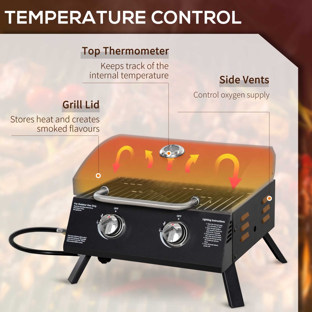 cortex-london-yorkshire-two-burner-portable-tabletop-gas-bbq-grill-black