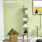 5-Tier Bookshelf, Freestanding Bookcase Storage Shelving Light Grey