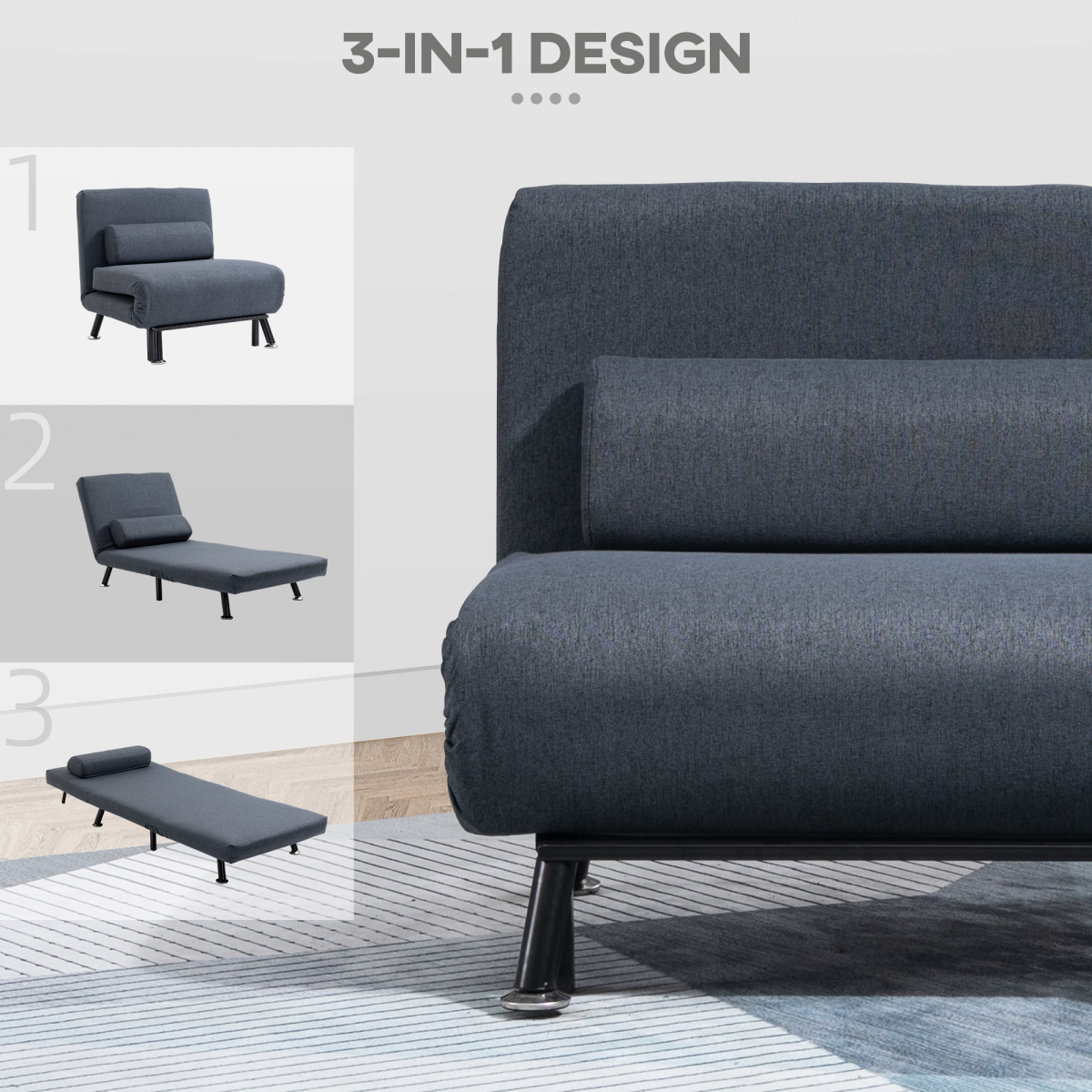 cortex-london-windsor-faux-suede-five-position-futon-single-sofa-bed-black