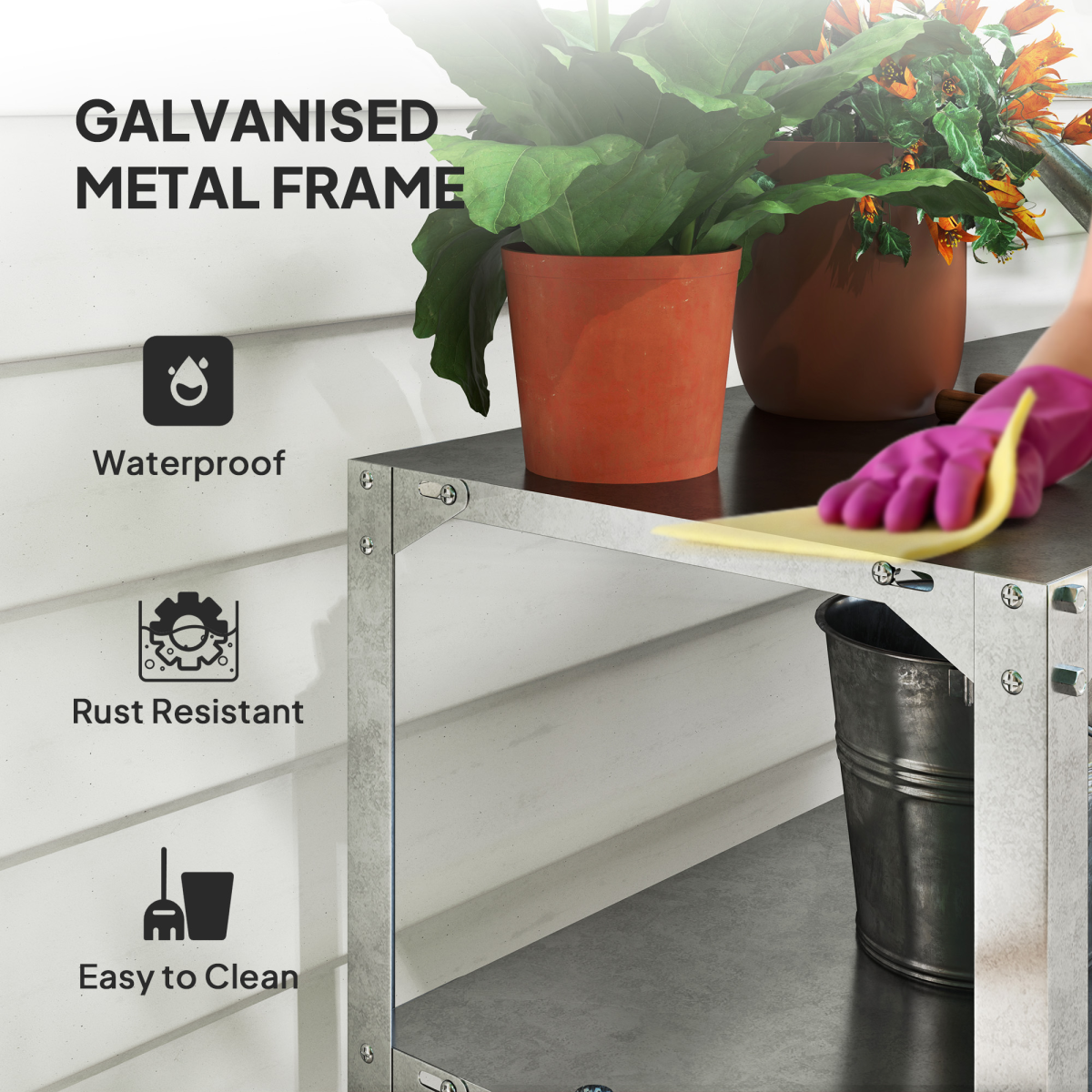 cortex-london-york-galvanised-steel-two-tier-potting-bench-silver-tone