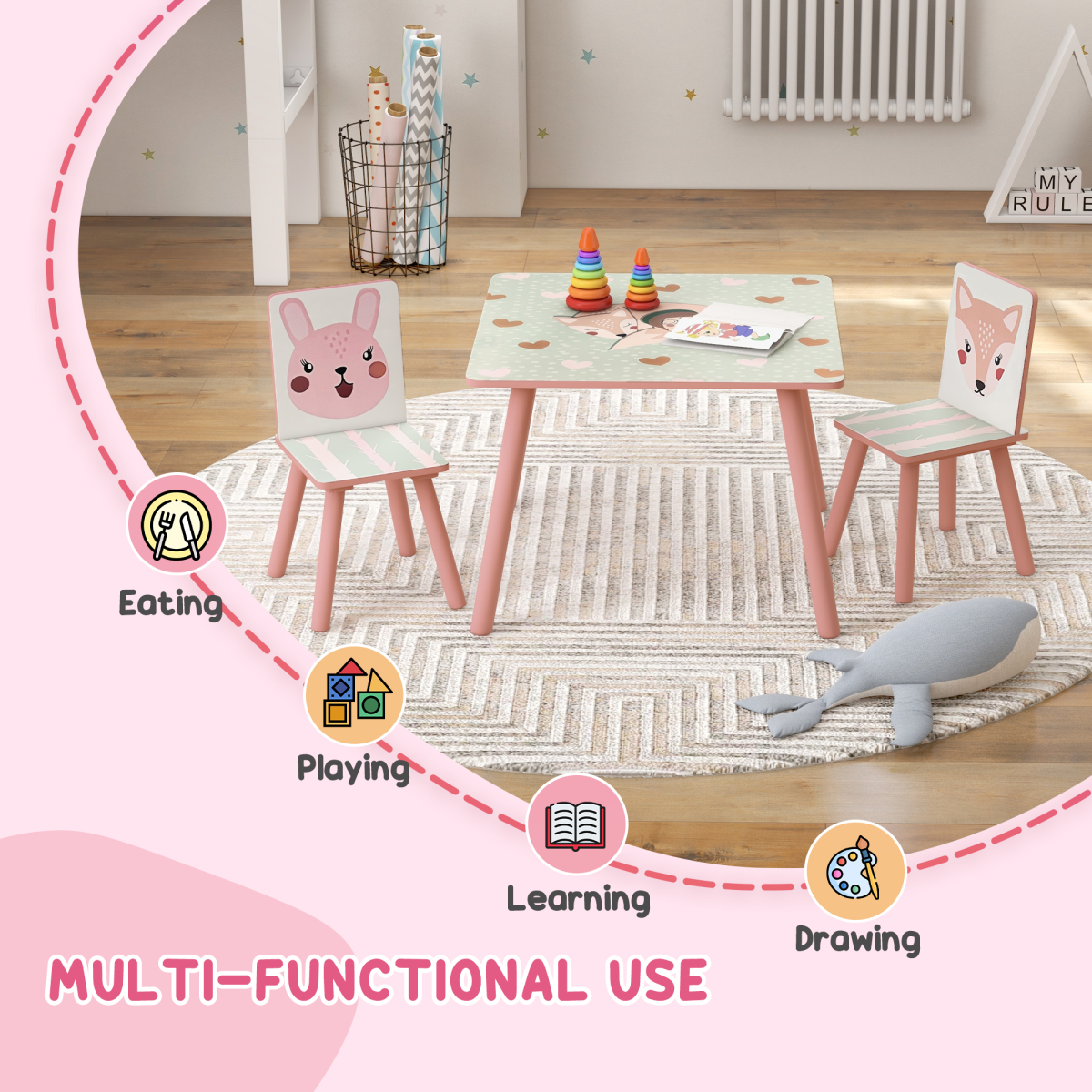 cortex-london-windsor-pink-kids-table-and-chairs-set-zonekiz