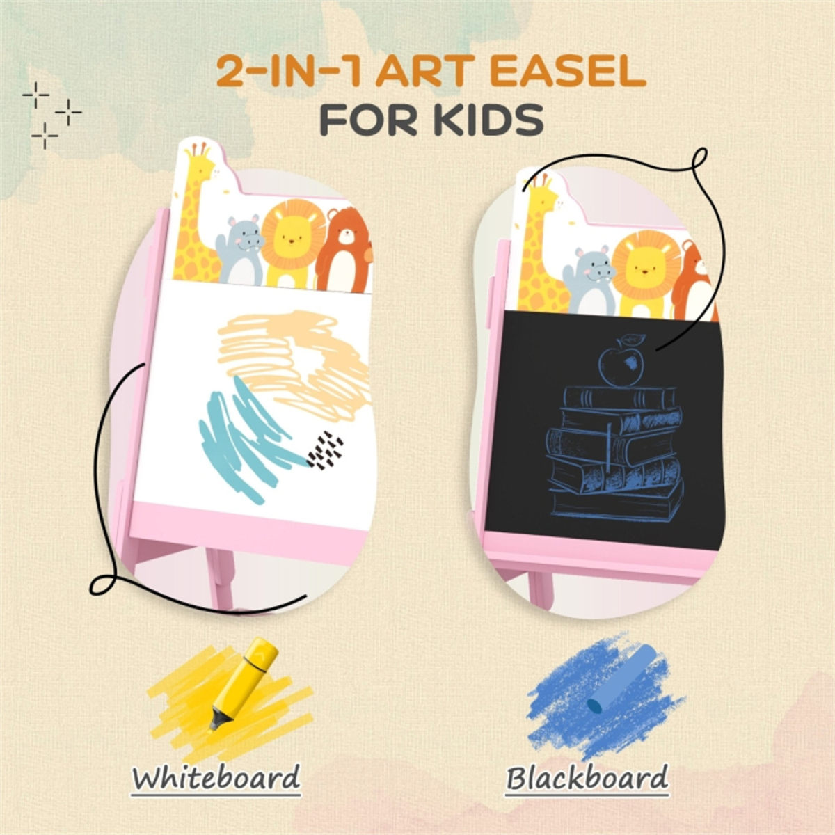 cortex-london-windsor-pink-kids-art-easel-blackboard-whiteboard-mdf-storage-boxes