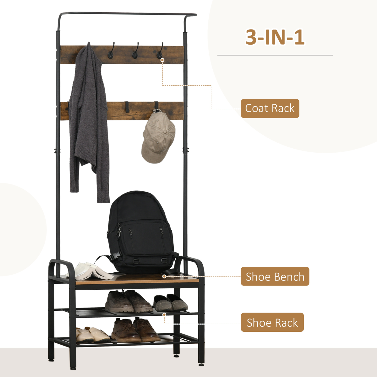 cortex-london-windsor-industrial-coat-rack-stand-8-hooks-mahogany-vintage-style-panels