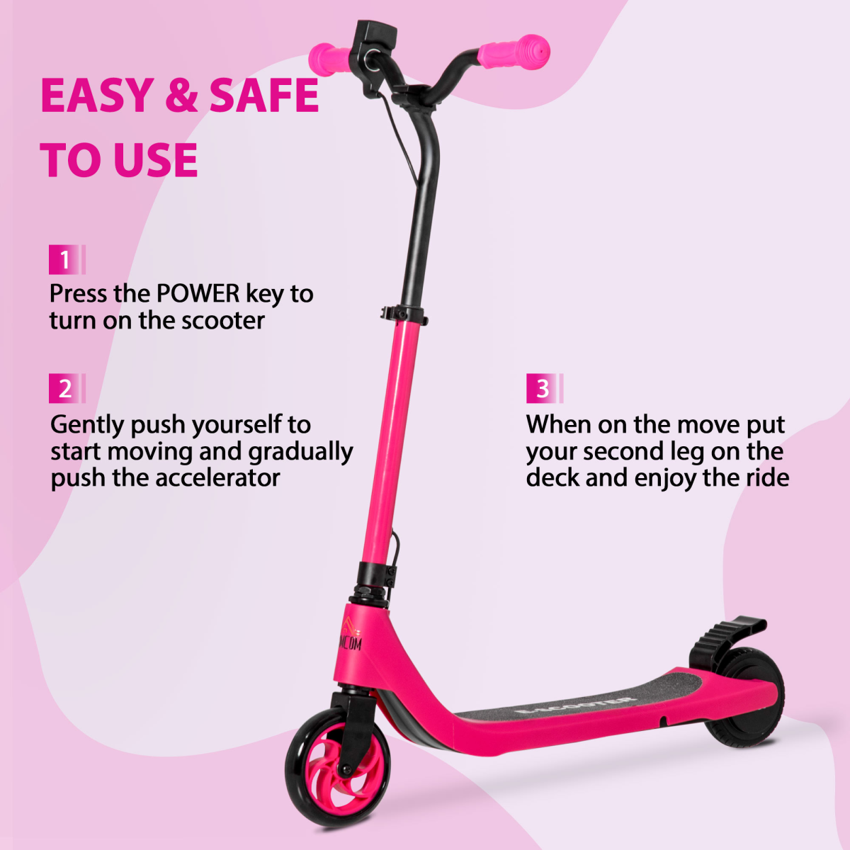cortex-london-windsor-pink-120w-kids-electric-scooter-rear-brake-battery-level-display