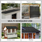 Outsunny Pack of 12 Metal Roofing Sheets for Greenhouse and Shed, Dark Grey
