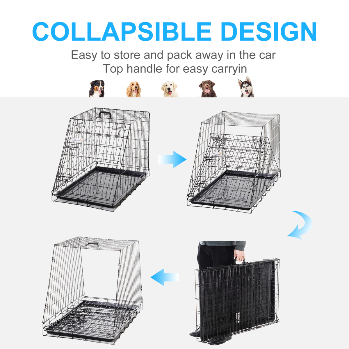 cortex-london-windsor-pawhut-collapsible-trapeze-dog-travel-cage-black