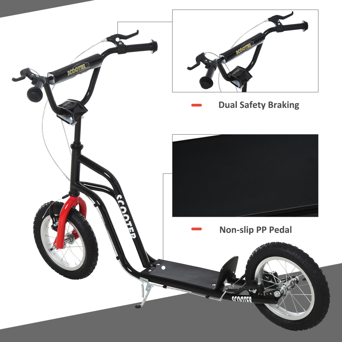 cortex-london-windsor-kids-kick-scooter-adjustable-handlebar-black
