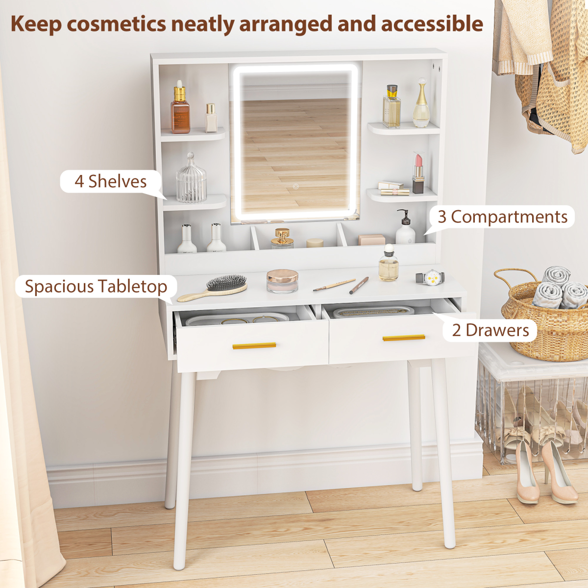 cortex-london-windsor-led-dressing-table-stool-white