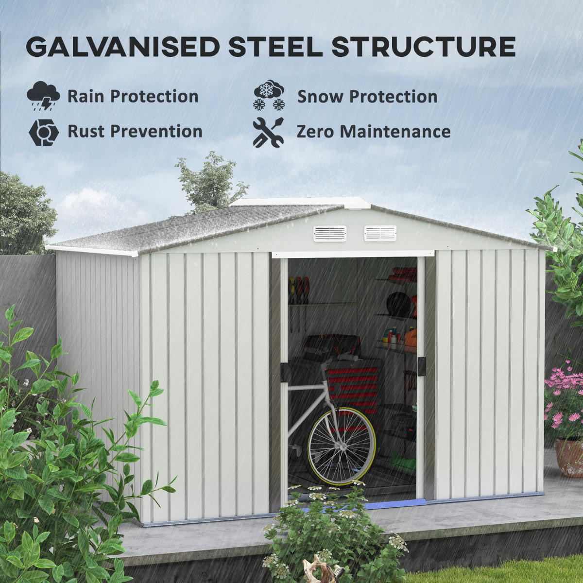 cortex-london-windsor-silver-galvanised-steel-garden-storage-shed-sliding-door