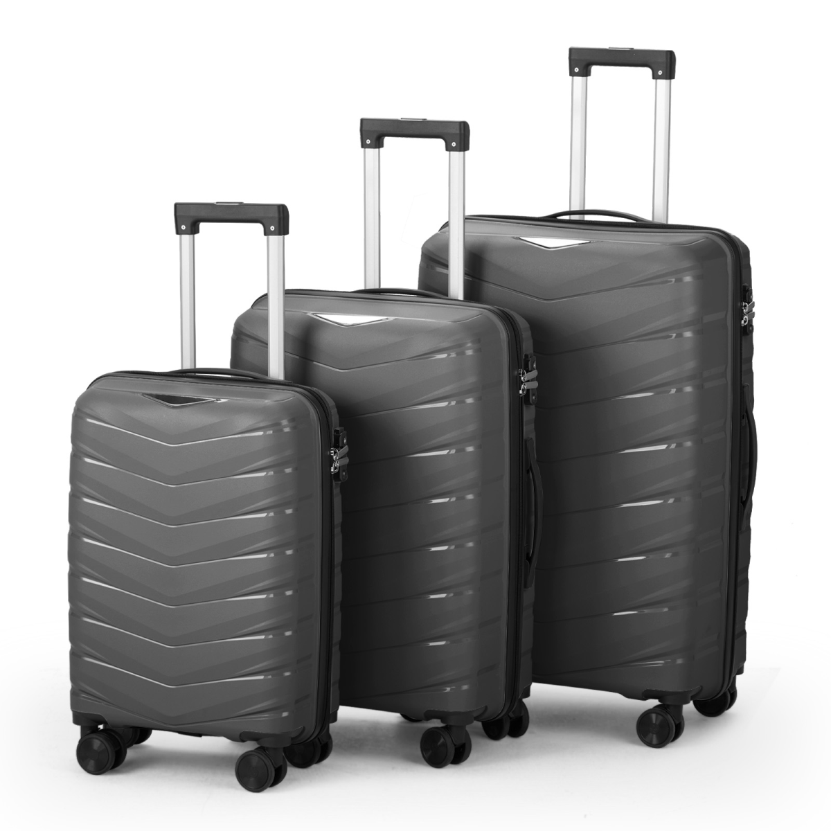 cortex-london-york-v-stripe-pp-trolley-case-set-dark-grey