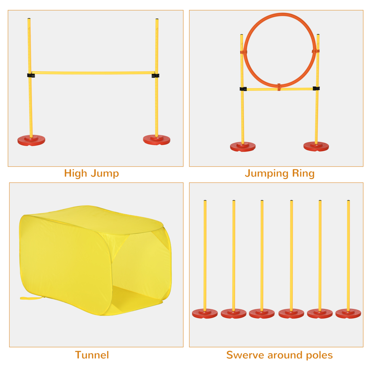 cortex-london-windsor-4-piece-outdoor-dog-agility-training-set-high-jump-tunnel-poles-jumping-ring