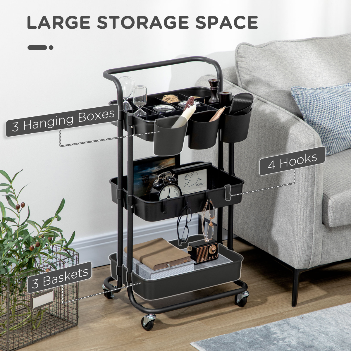 cortex-london-kensington-three-tier-utility-trolley-black-mesh-baskets
