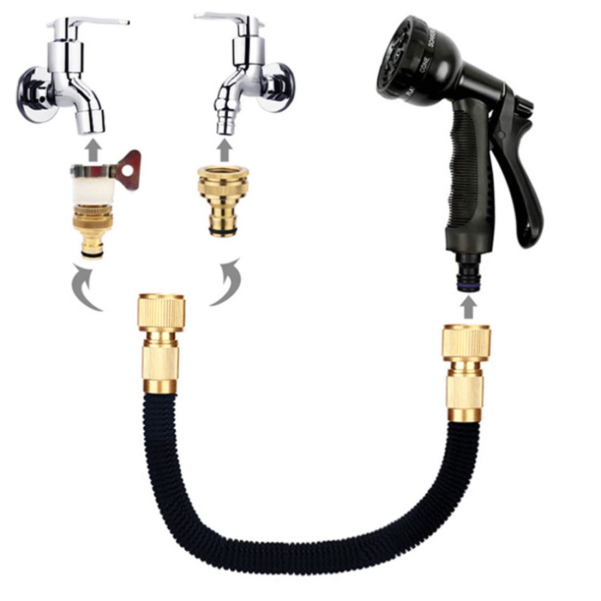 cortex-london-york-75ft-expandable-garden-hose-spray-gun-black