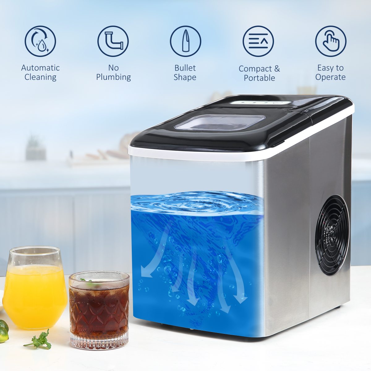 cortex-london-york-portable-countertop-bullet-ice-maker-black