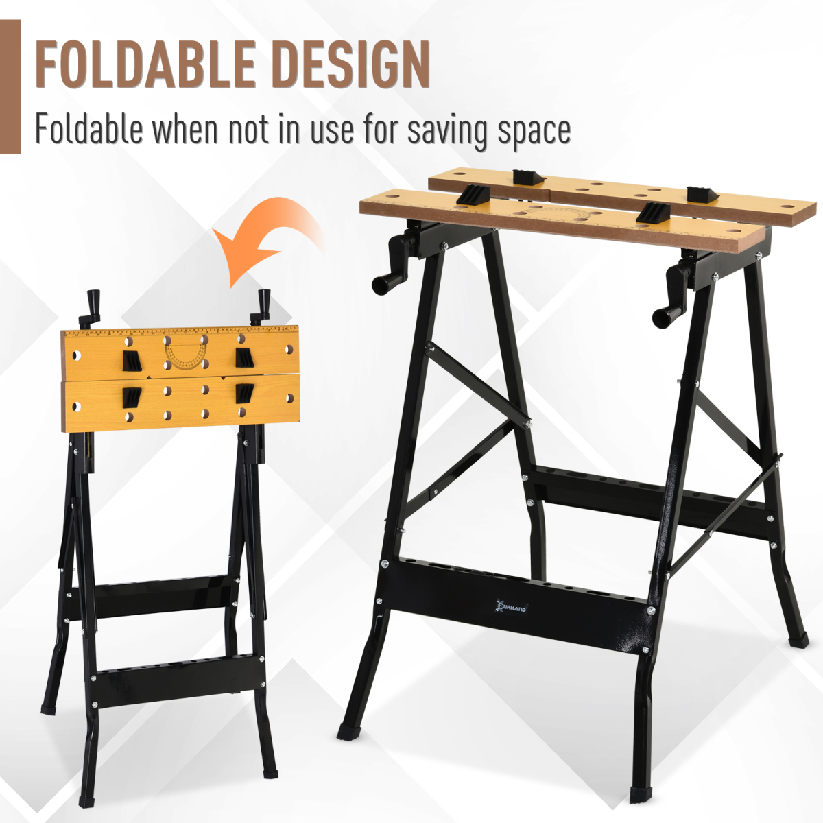 cortex-london-durhand-mdf-top-portable-work-bench-adjustable-clamps-black