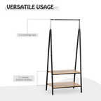 cortex-london-york-149cm-two-tier-garment-rack-black-wood-grain