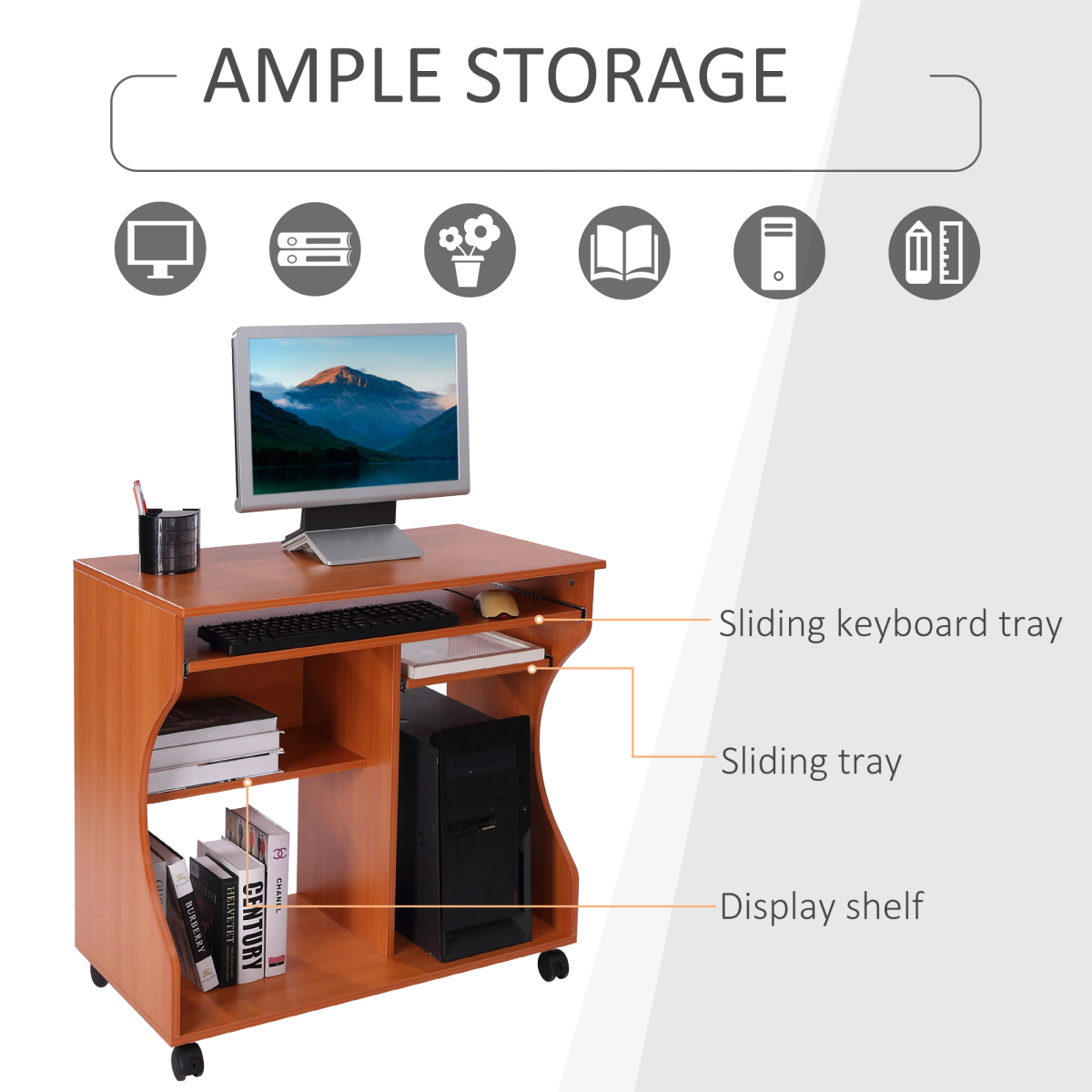 cortex-london-york-cherry-wood-computer-desk-with-wheels-and-storage-shelves