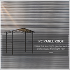2.5x1.5m Grill Outdoor BBQ Gazebo Canopy & Side Shelves PC Roof Aluminium
