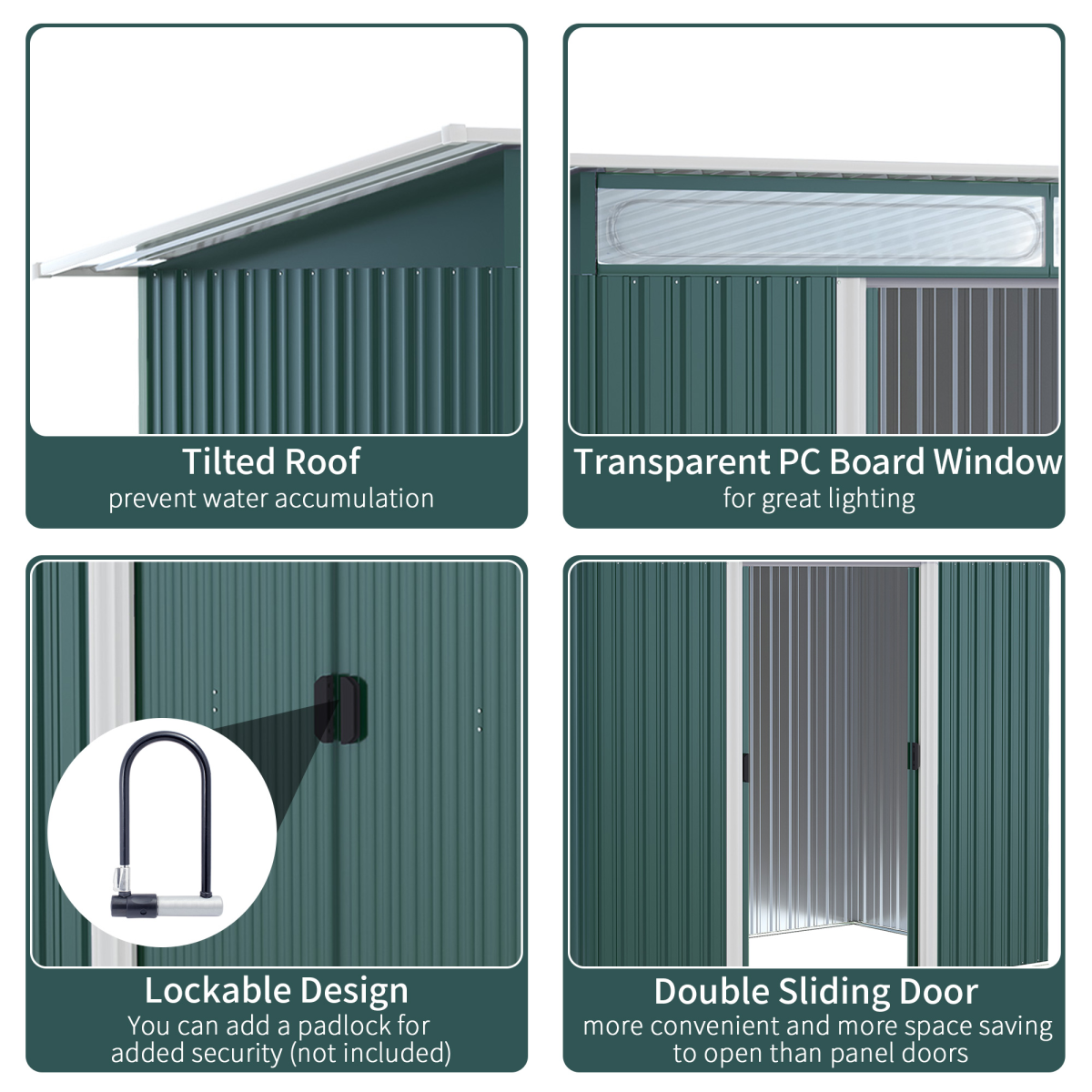 cortex-london-windsor-green-metal-garden-shed-260x133x200cm-sliding-doors