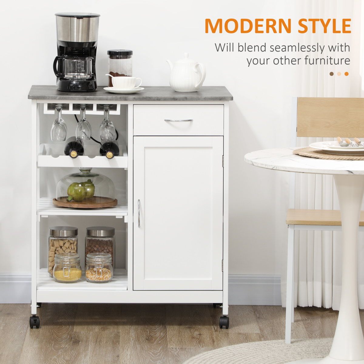 cortex-london-windsor-kitchen-trolley-white-wine-rack-drawer-marble-effect-countertop
