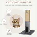 Cat Scratching Post 79cm Scratcher Climber Cat Tree Activity Centre - Grey