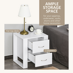Particle Board 2-Drawer Bedside Table White
