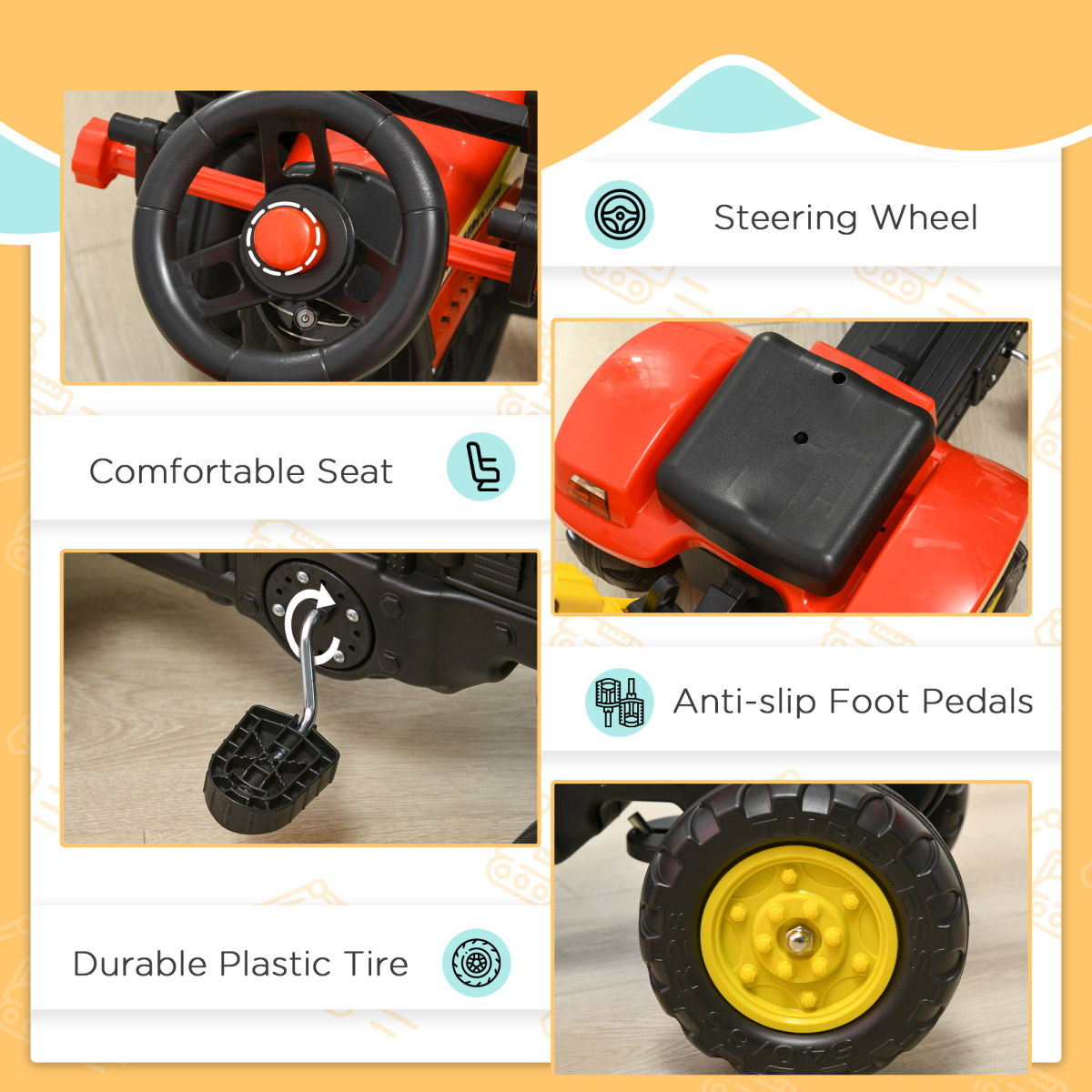 cortex-london-windsor-pedal-powered-tractor-ride-on-car-red-moving-bucket