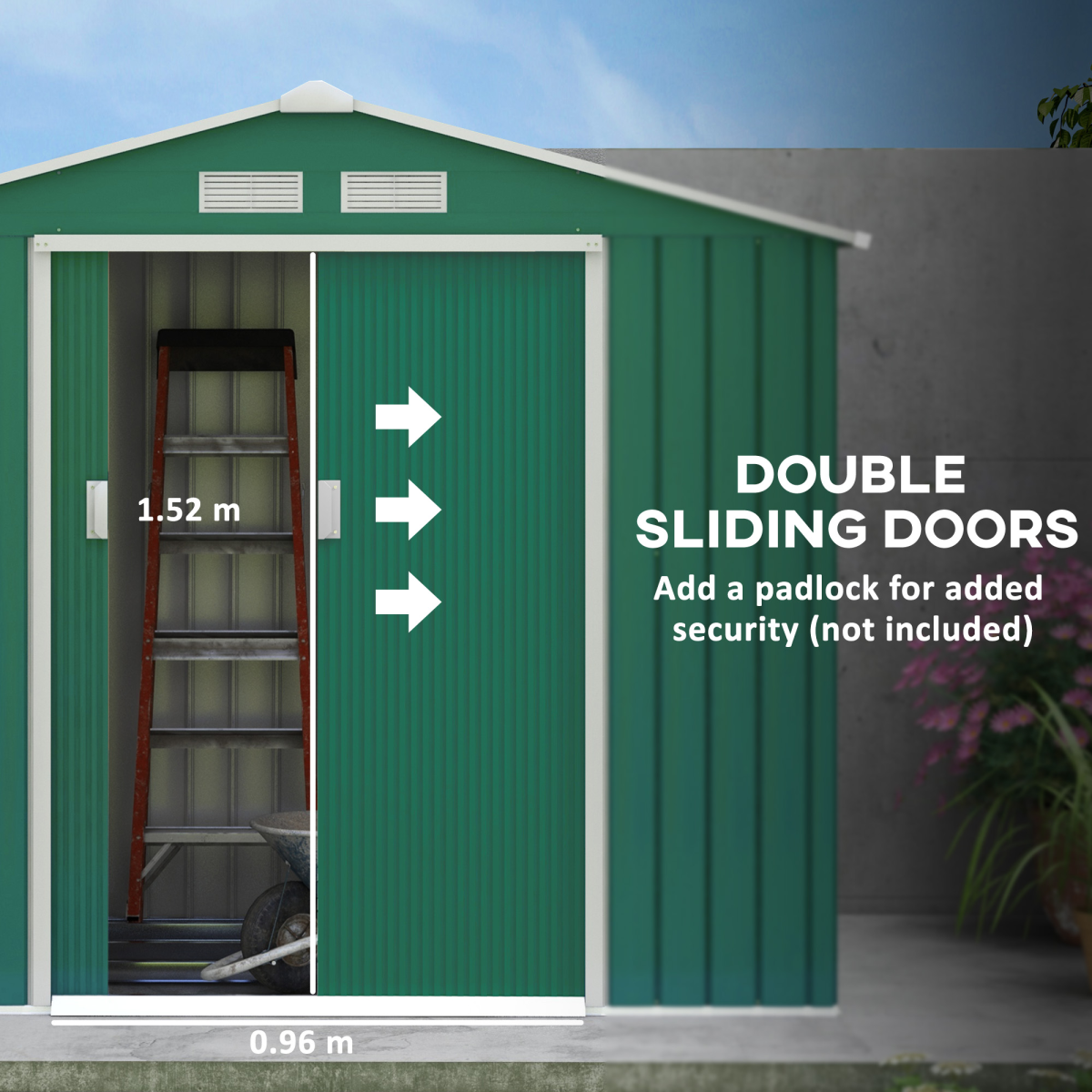 cortex-london-windsor-green-galvanised-steel-garden-storage-shed