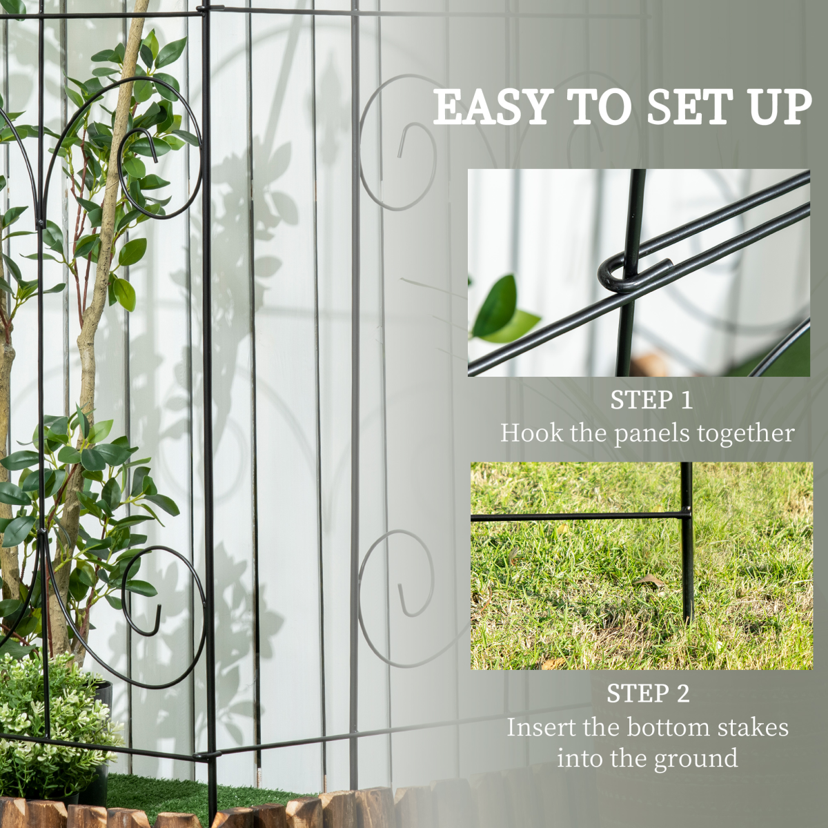 cortex-london-kew-vine-8-piece-metal-garden-fence-panels-animal-barrier