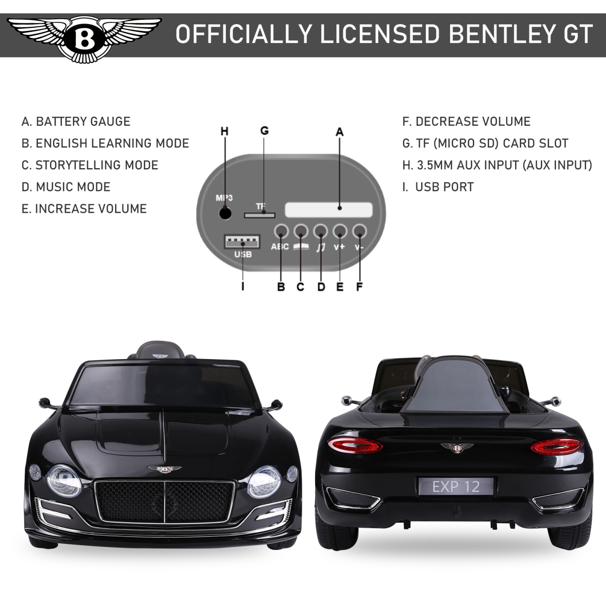 cortex-london-windsor-bentley-style-electric-ride-on-car-black-led-lights-mp3-player-parental-remote-control