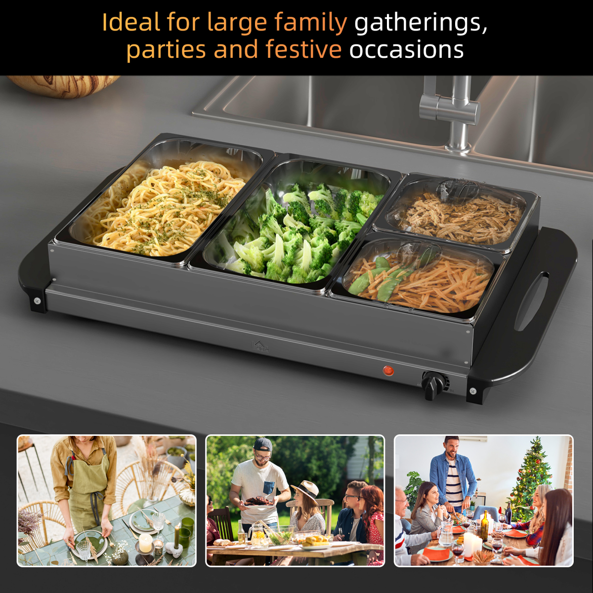 cortex-london-windsor-four-tray-electric-food-warmer-buffet-server-300w-stainless-steel-silver