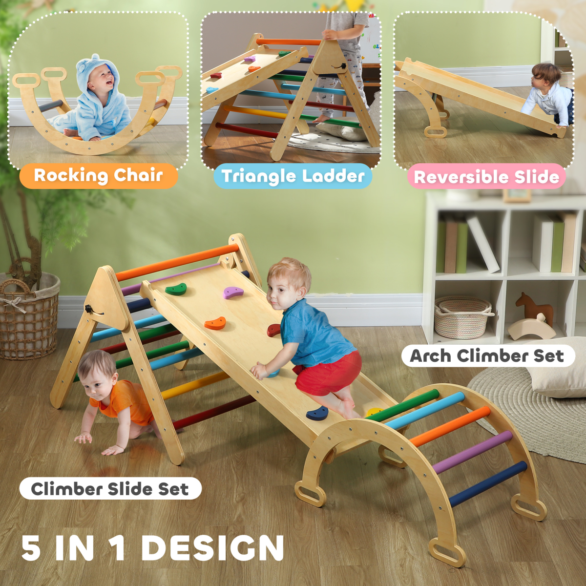 cortex-london-windsor-5-in-1-toddler-climbing-frame-ramp-arch-multicolour