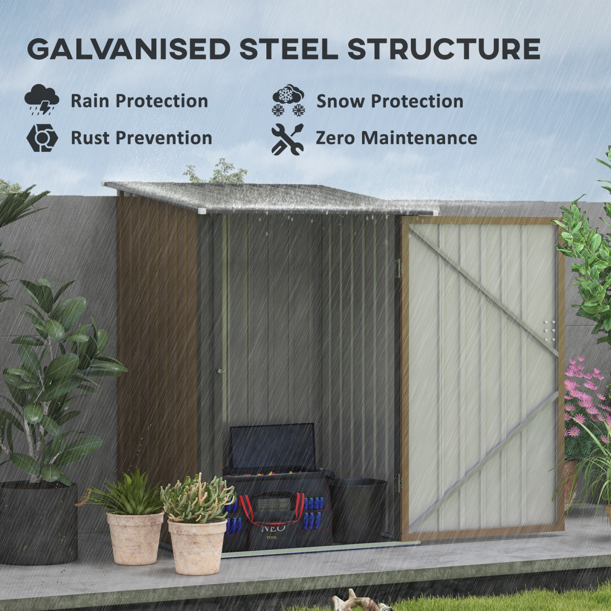 cortex-london-windsor-steel-garden-storage-shed-brown-dark-grey