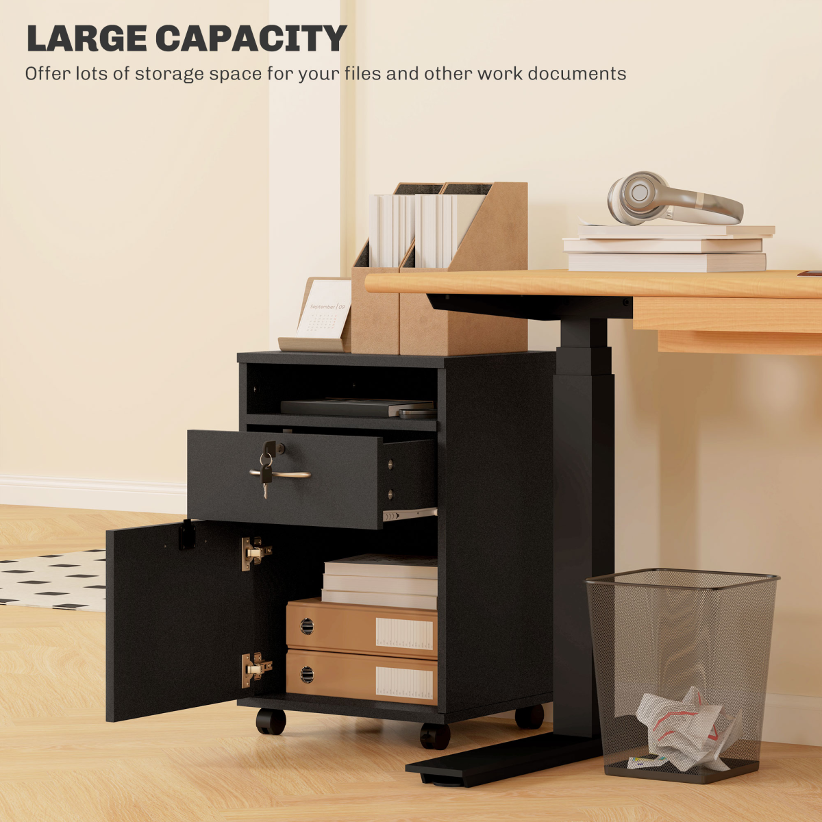 cortex-london-windsor-60cm-black-storage-cabinet-drawers-open-shelf