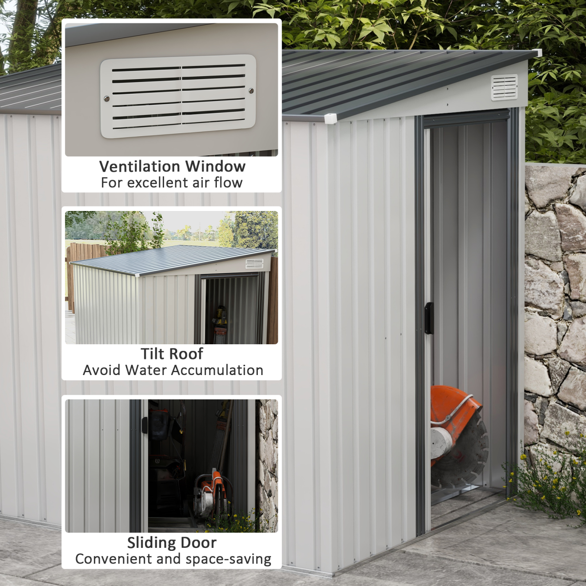 cortex-london-windsor-outsunny-5-x-7ft-white-lean-to-metal-garden-shed