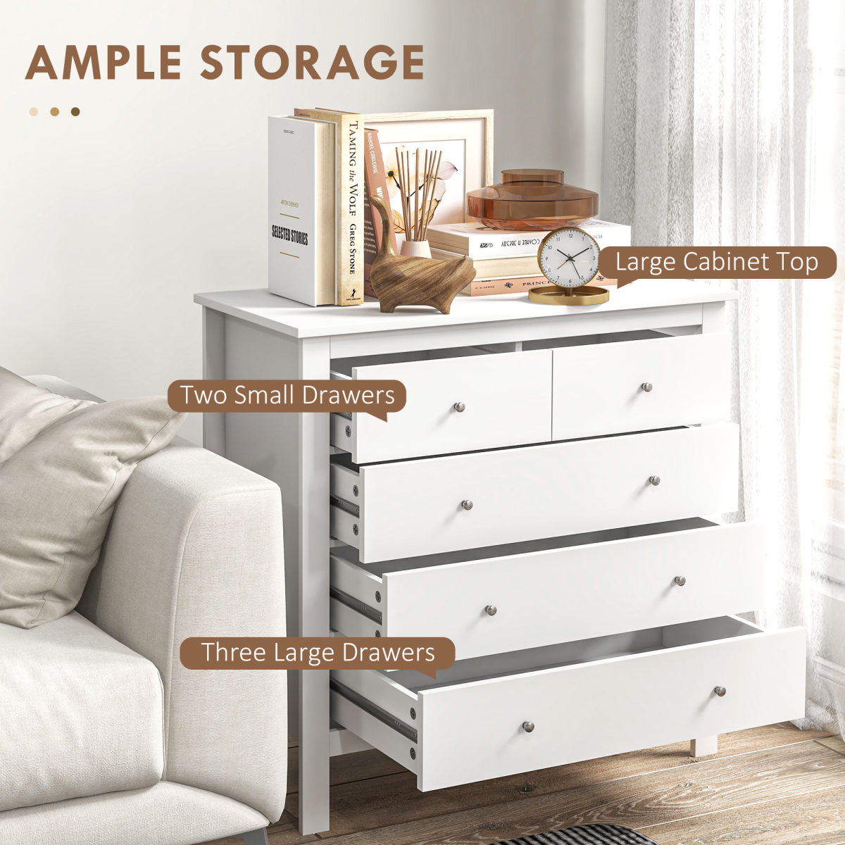 cortex-london-york-white-five-drawer-chest-of-drawers