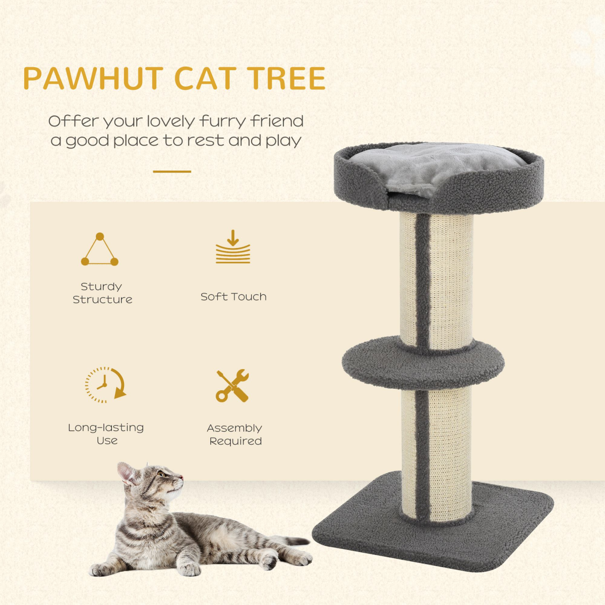 cortex-london-york-91cm-cat-tree-kitten-activity-centre-scratching-post-lamb-cashmere-perch
