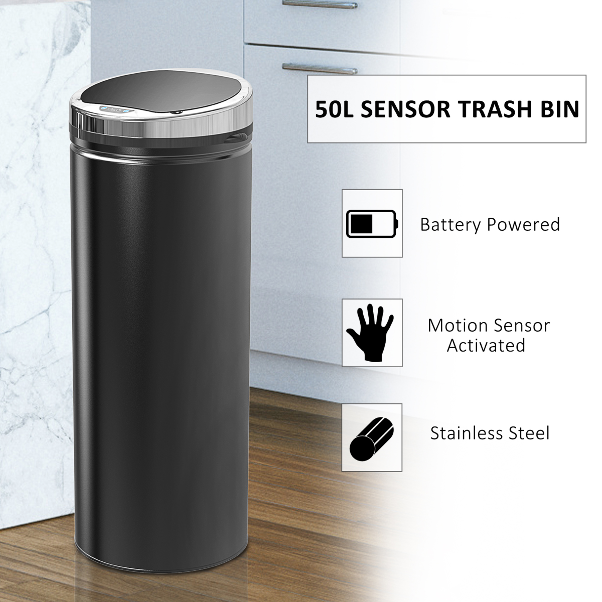 cortex-london-york-50-litre-stainless-steel-sensor-bin-black