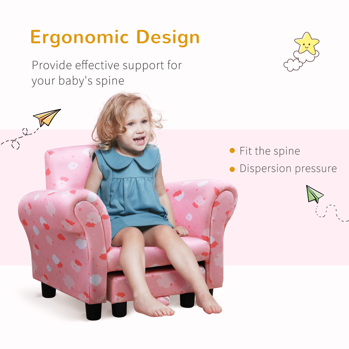 cortex-london-windsor-cloud-star-kids-armchair-footrest-pink