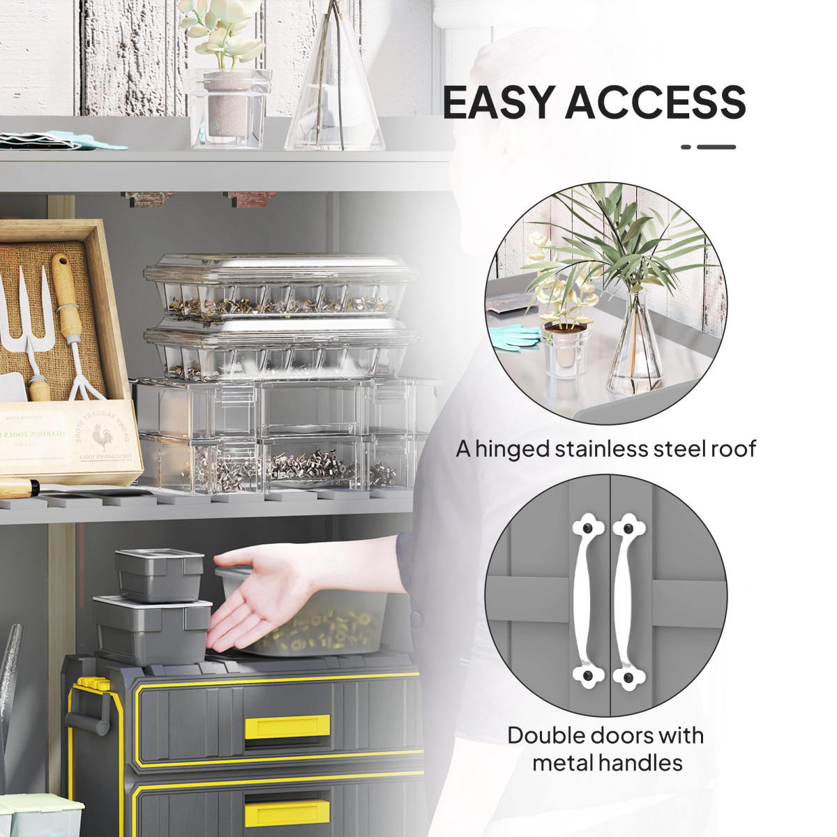 cortex-london-windsor-garden-storage-workbench-grey-fir-wood-stainless-steel-top