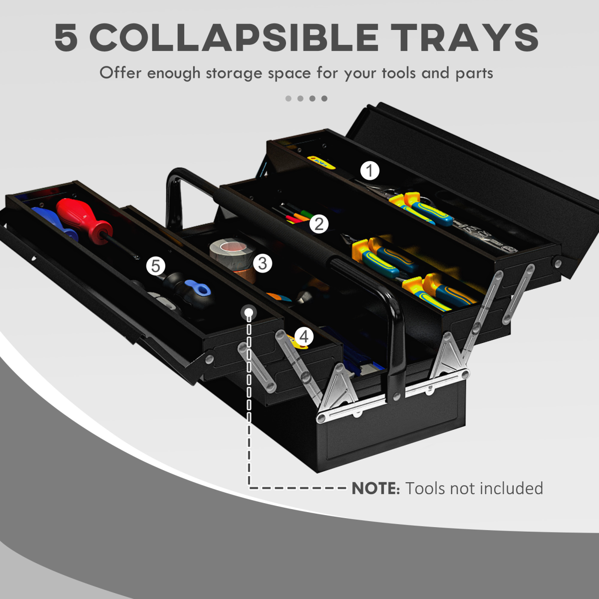 cortex-london-windsor-steel-five-tray-tool-box-black