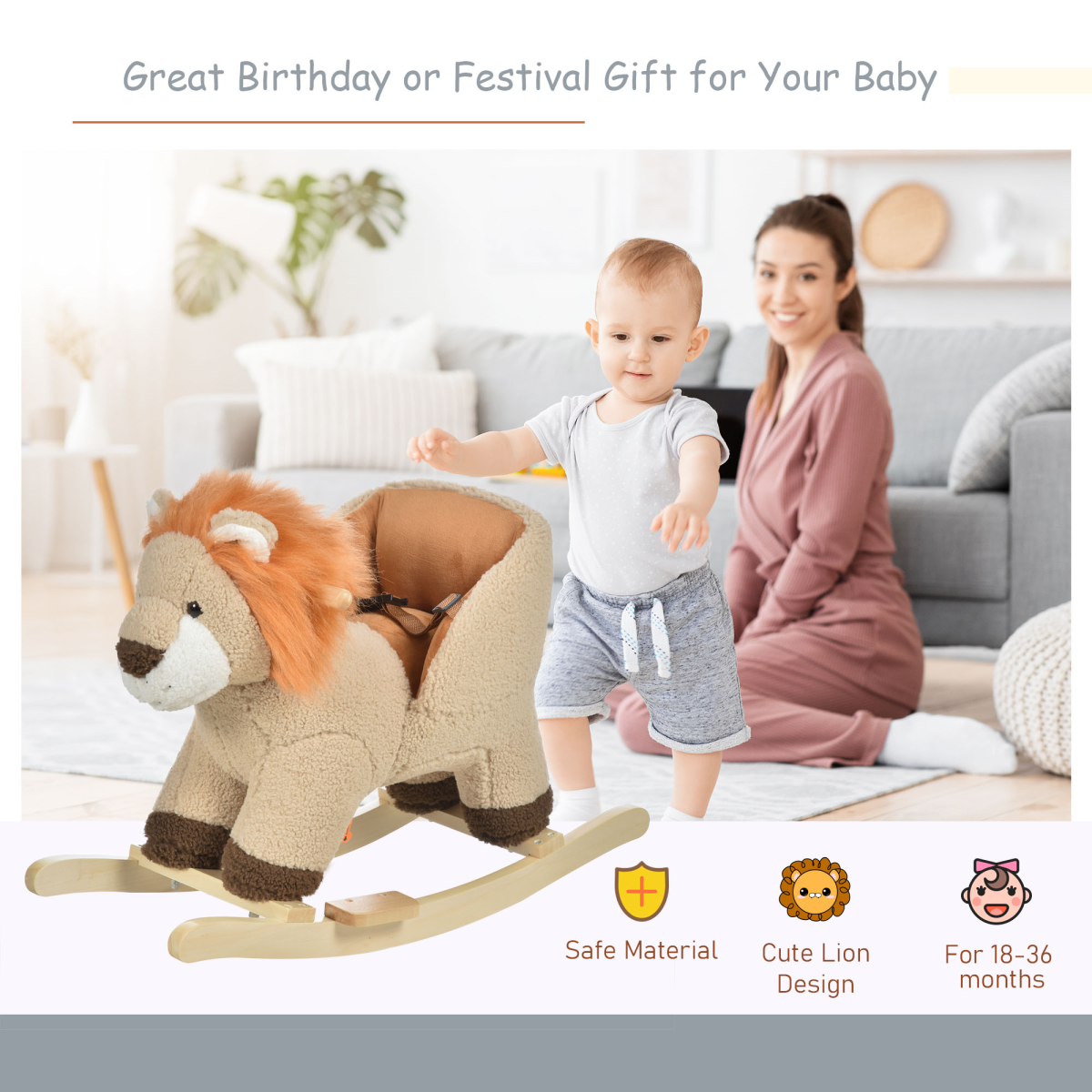 cortex-london-windsor-kids-rocking-lion-plush-ride-on-seat-sound-button-wood-base-seat-belt