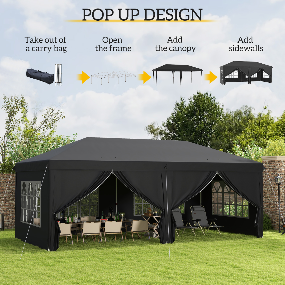 cortex-london-windsor-3-x-6m-adjustable-pop-up-gazebo-black-sidewalls