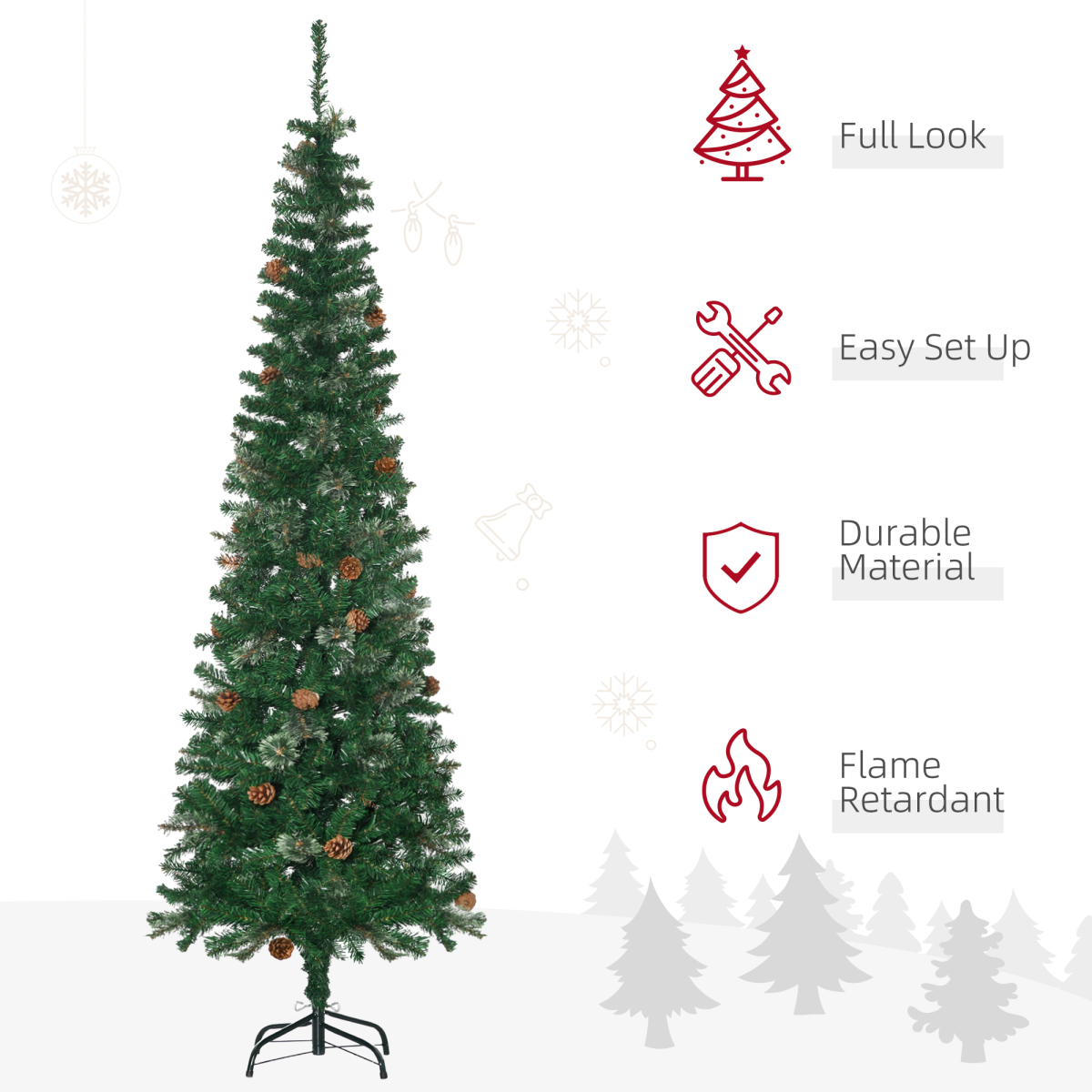 cortex-london-windsor-six-point-five-foot-artificial-slim-christmas-tree-pine-cones