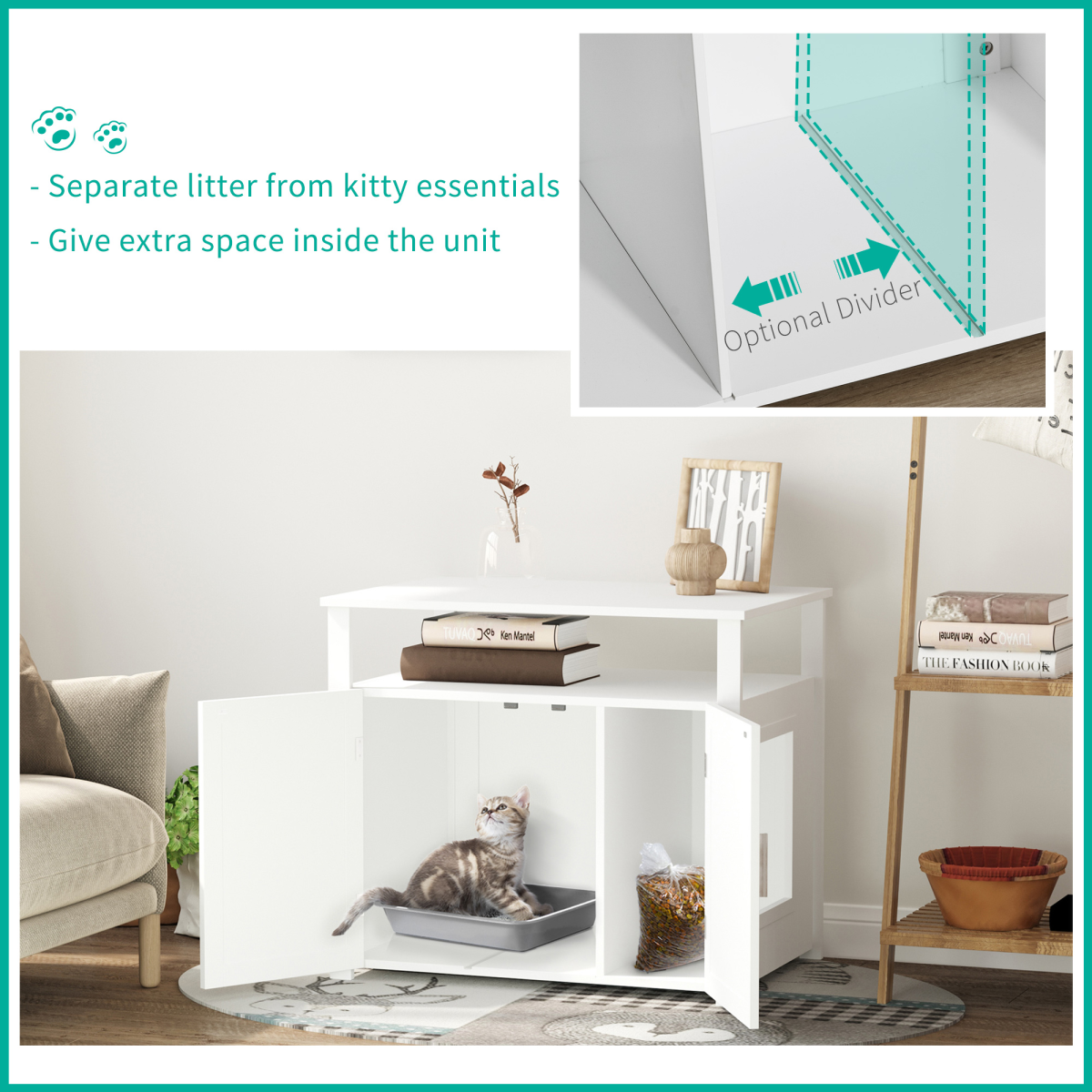 cortex-london-windsor-cat-litter-house-side-table-white