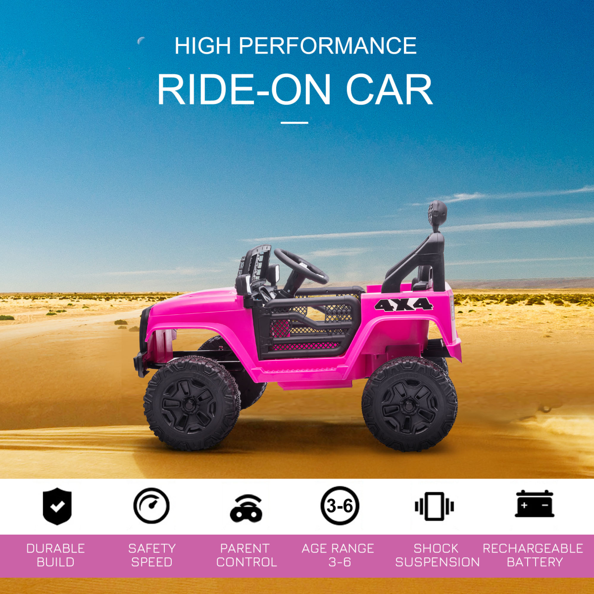cortex-london-windsor-pink-kids-electric-off-road-truck-remote-control